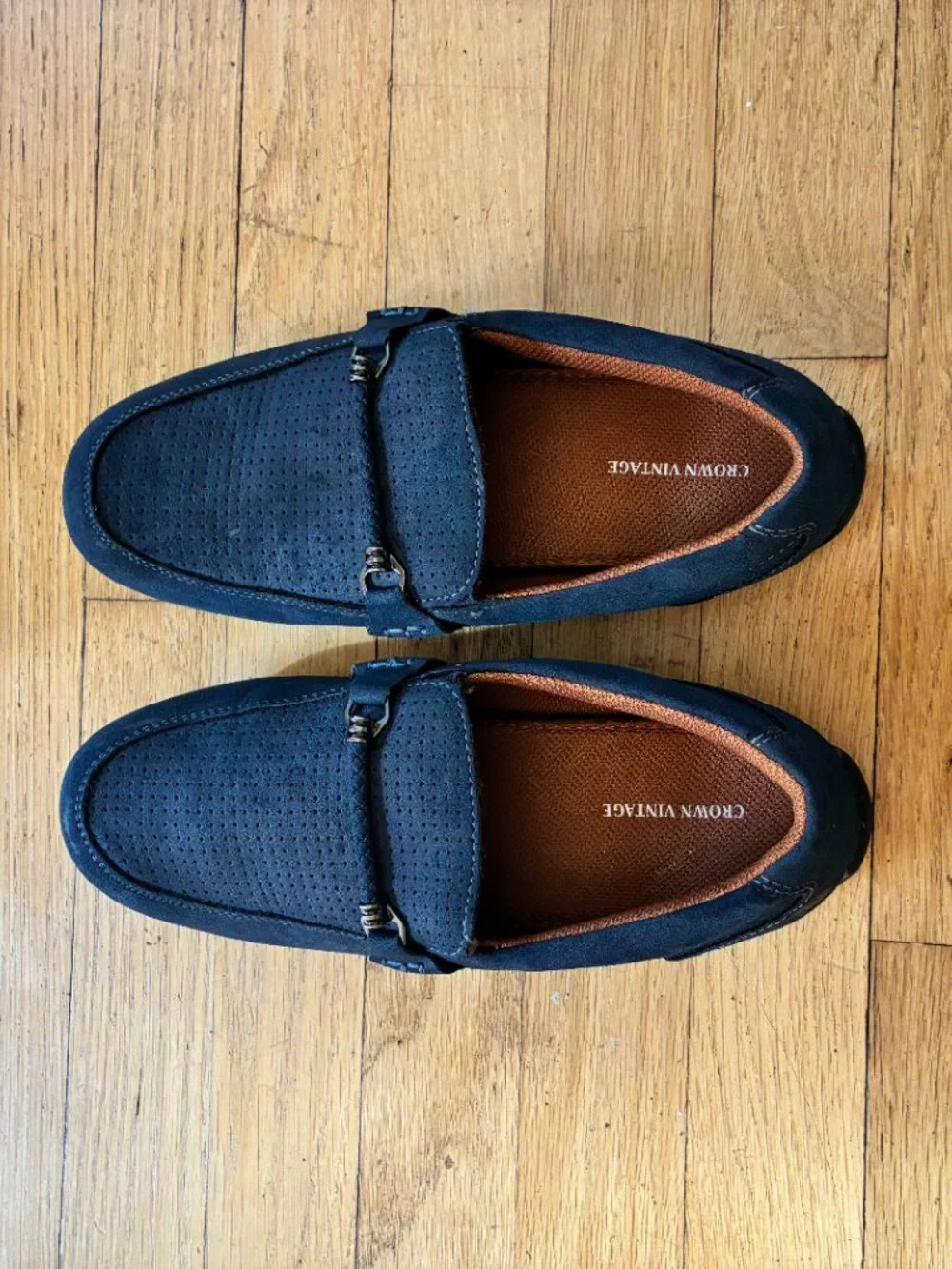 Crown Vintage Navy Blue slip-on shoes